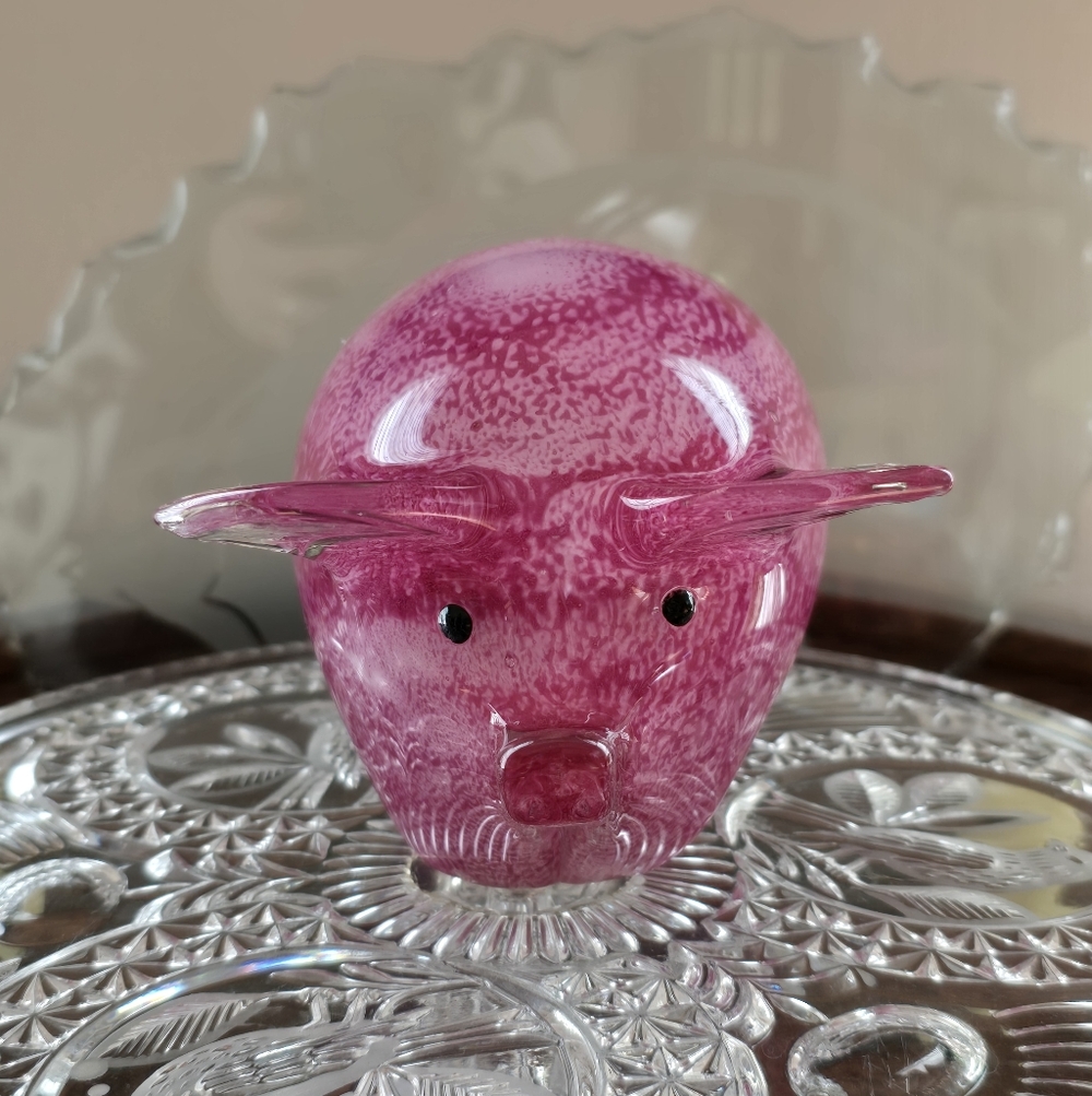 Pink Glass Piggy